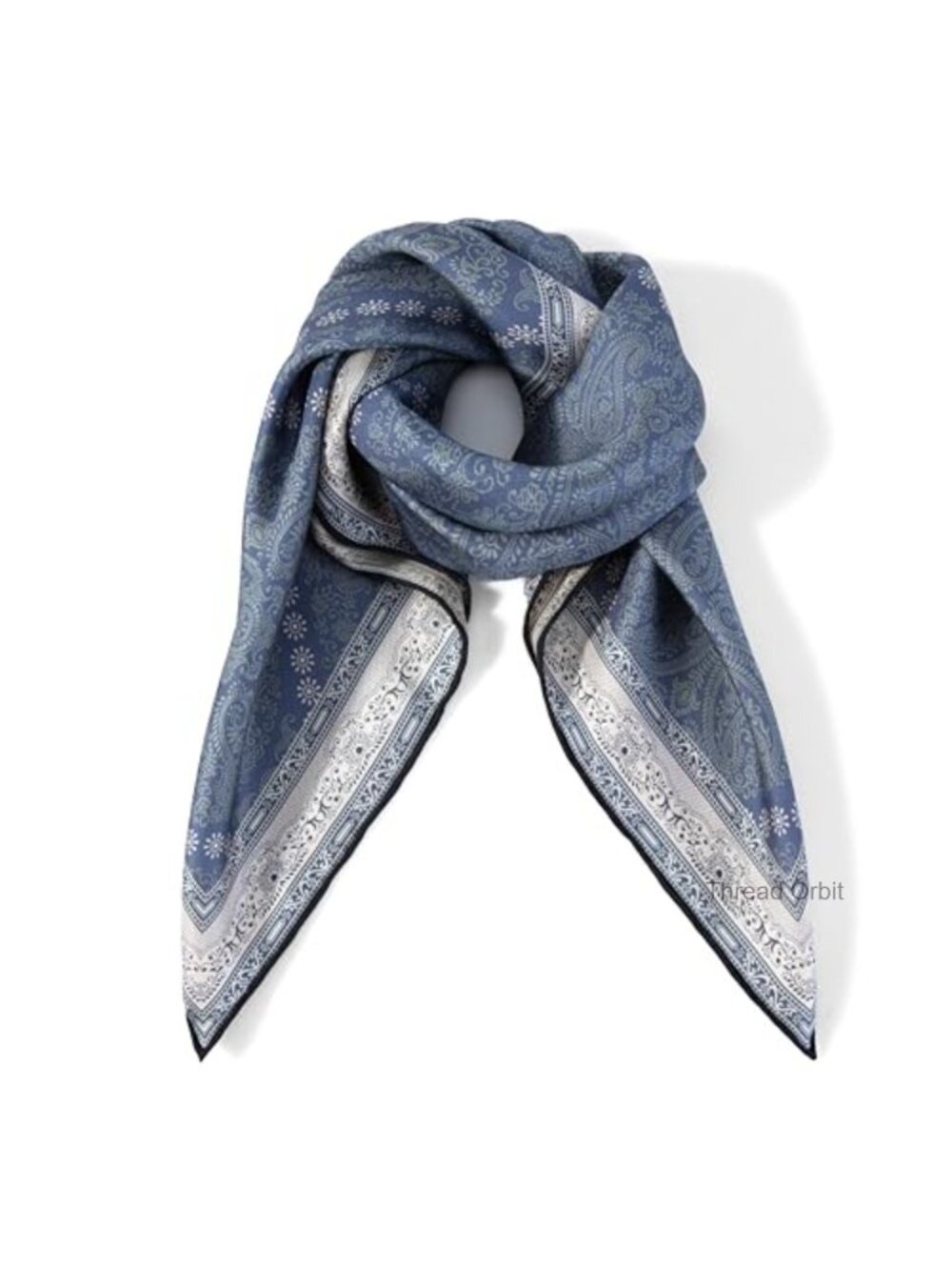 100% Mulberry Silk Scarf Square 25.6in Paisley Shawl Neck Headscarf Gift